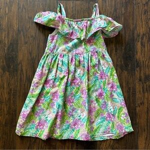Girls, Purple and Green,  Flutter Sleeve Fit-and-Flare Sundress
